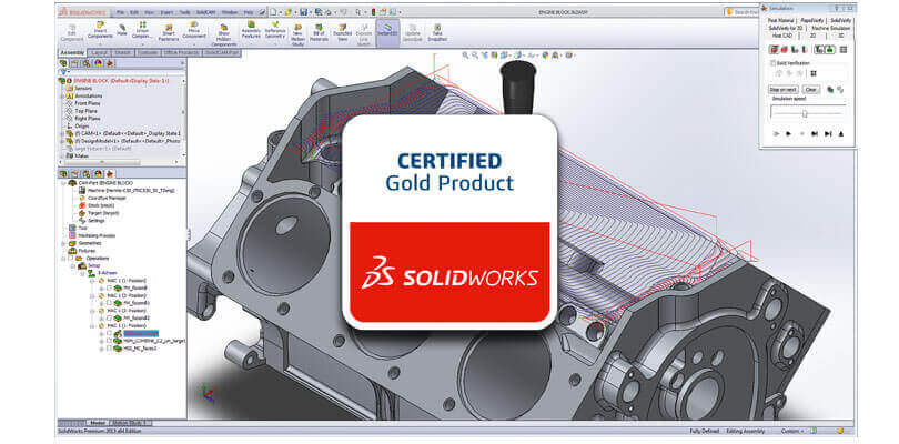 Certyfikowane oprogramowanie SOLIDWORKS CAM/CAD3D wspierany SolidCAM