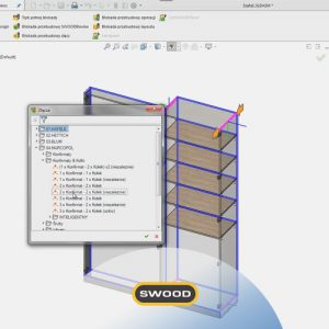 Projektowanie mebli 3D CAD - wstawianie złącza - SWOOD Design
